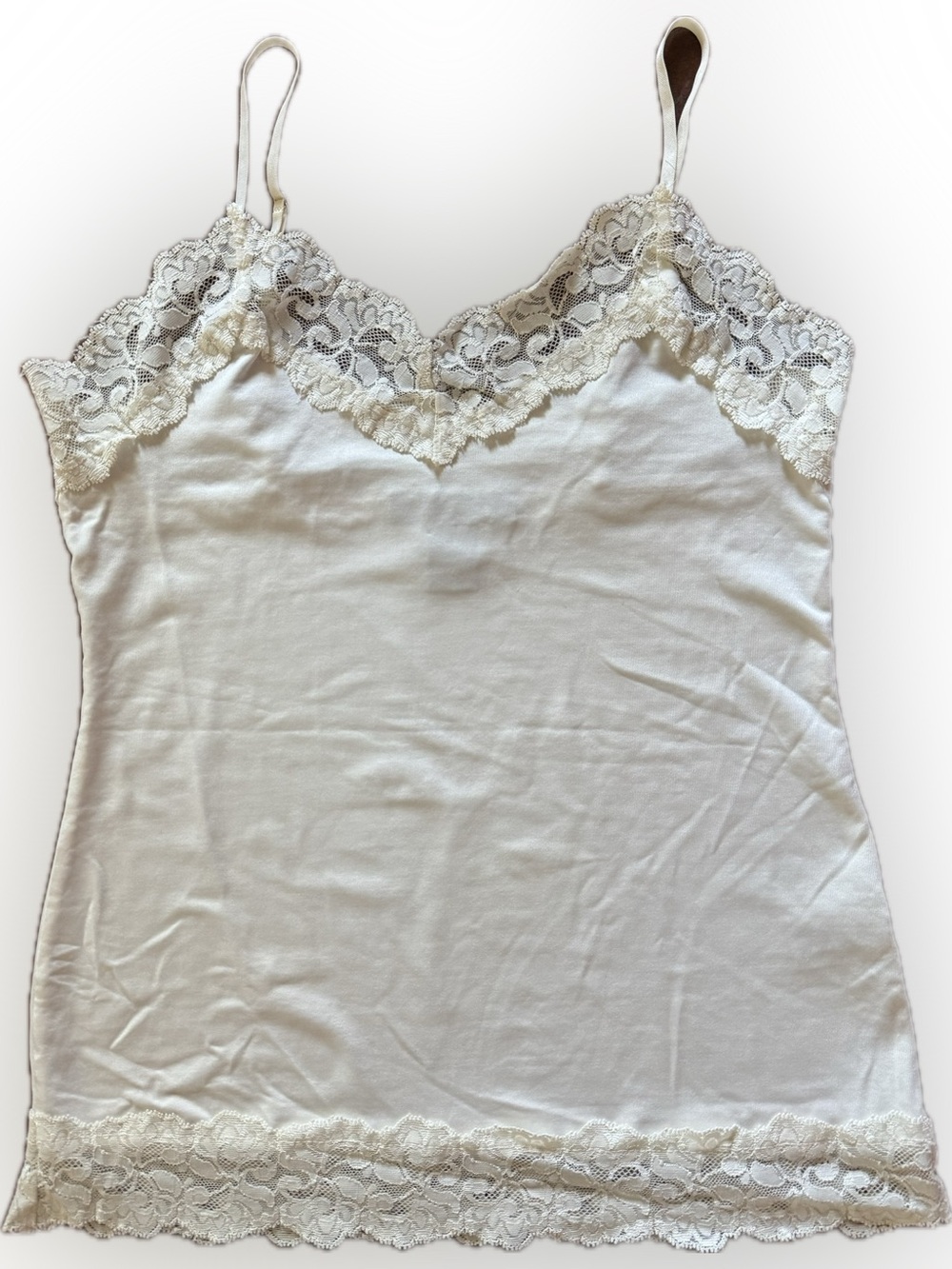 White House Black Market Cream Exquisite Lace Detailed Cami - XS